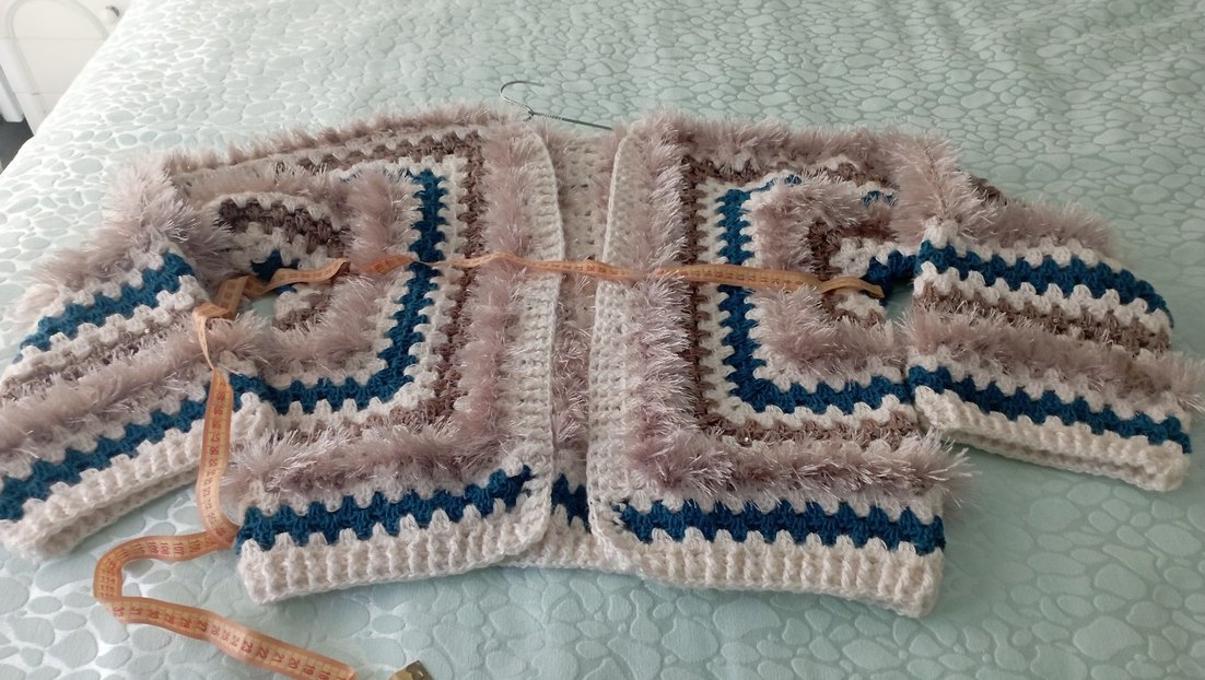 Kadın renkli Bohem Uzun Kollu el örgüsü Hırka - Görsel 4