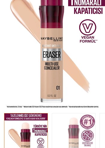 Maybelline Eraser Çok Amaçlı Kapatıcı 01 Beige