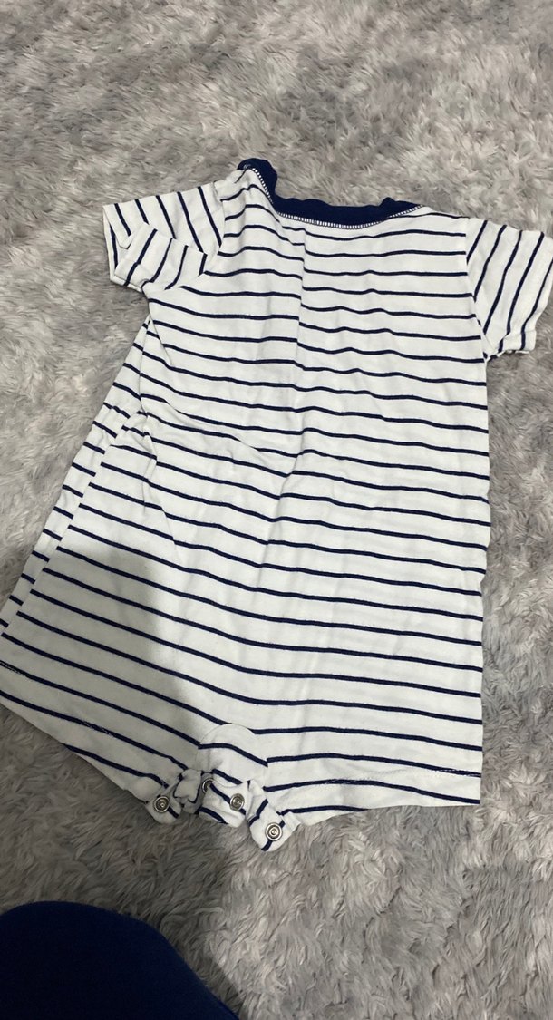 Çizgili Pamuklu Bebek Erkek Tulum - Görsel 3