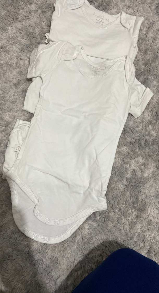 Bebek Kolsuz Beyaz Body, Yuvarlak Yaka - Görsel 3