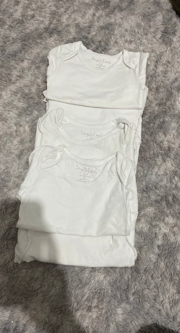 Bebek Kolsuz Beyaz Body, Yuvarlak Yaka - Görsel 2