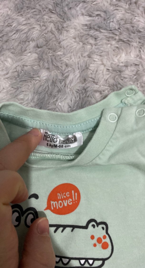 Gri Baskılı Erkek Bebek Kısa Kollu Takım - Görsel 2