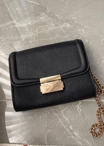 H&M H&M Siyah Deri Tokalı Kadın Çanta