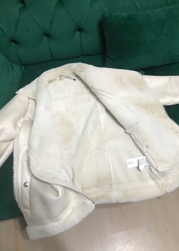 Beyaz Kadın Kürklü Street Wear Ceket - Görsel 2