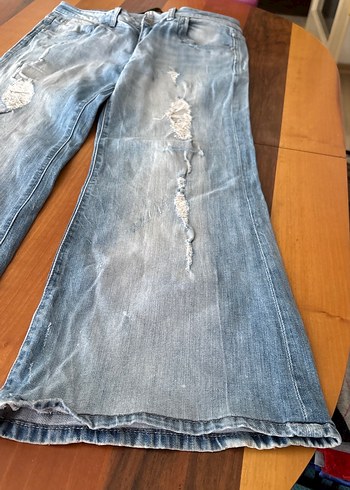 LTB Kadın Mavi Bol Kesim Midi Denim Jean