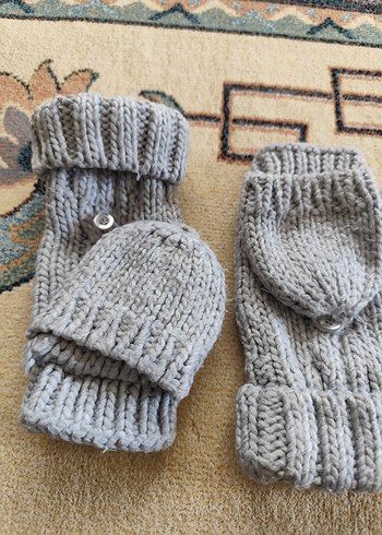 Gri Örgü Kadın Eldivenleri - Görsel 4