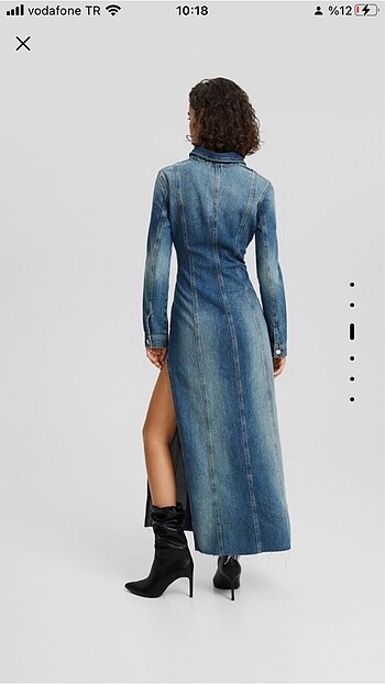 Bershka Bershka uzun jean elbise