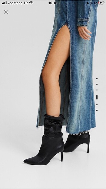 xs Beden Bershka uzun jean elbise