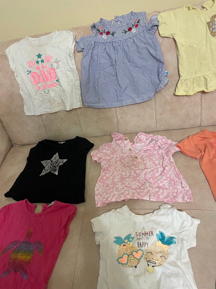 Kız Çocuk Pembe Fırfırlı Kısa Kollu Tişört - Görsel 3