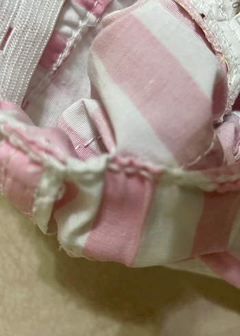 Kızlar için Pamuklu Pembe Çizgili Şort - Görsel 2