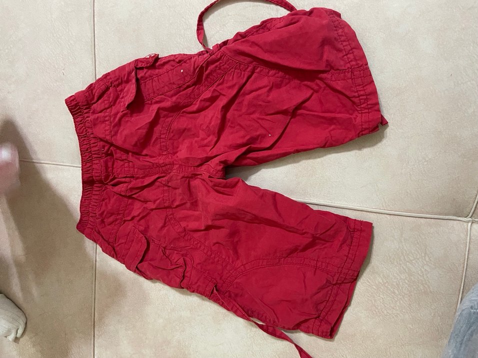 Kızlar için Pamuklu Pembe Çizgili Şort - Görsel 3