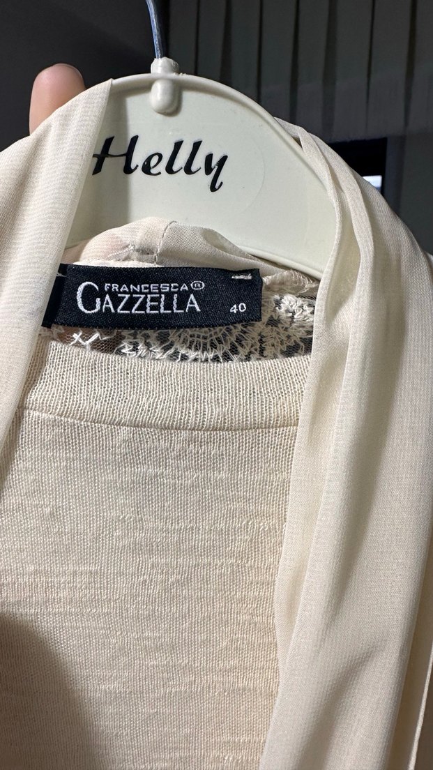 Krem rengi Uzun Beyaz Bohem Kadın ikili takım - Görsel 5