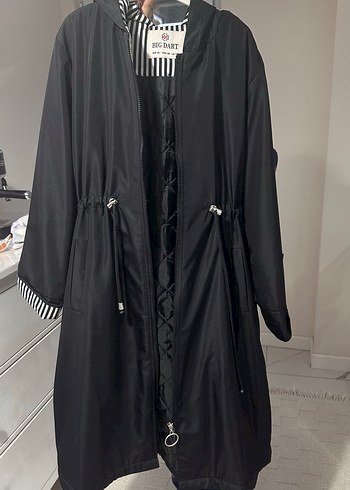 Siyah Uzun Kadın Yağmurluk - BIGDAR - Görsel 3