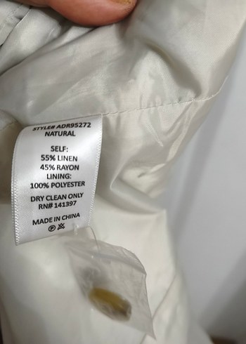 Bej Keten Kadın Blazer Ceket - Görsel 6