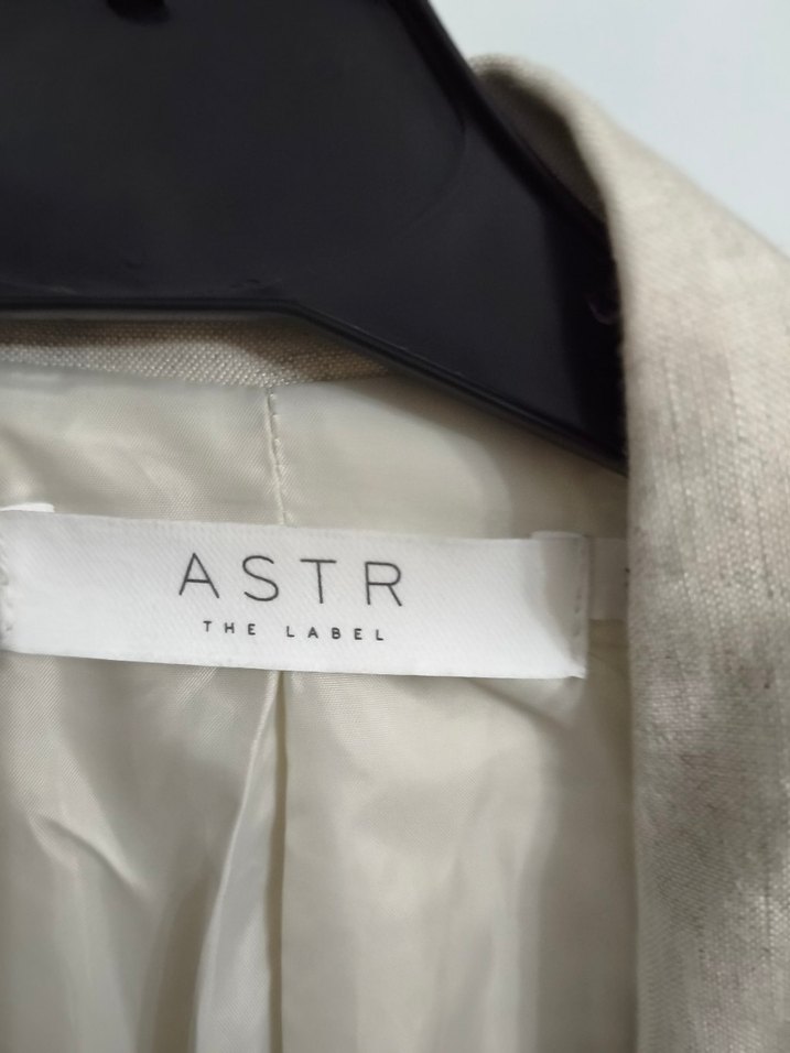 Bej Keten Kadın Blazer Ceket - Görsel 5