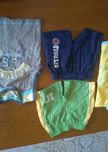 6-9 Ay Beden çeşitli Renk Çocuk Baskılı Renkli Boxer ve Atlet Seti