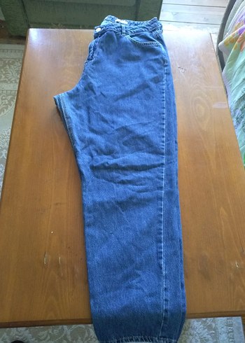 44 Beden Renkli Baskılı Mom Fit Kot Pantolon