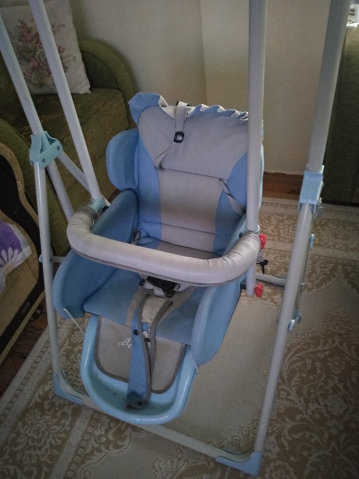 Pastel Mavi Bebek Mama Sandalyesi - Görsel 3