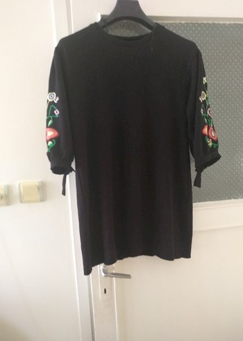 Nakışlı Bohem Uzun Tişört - Görsel 2