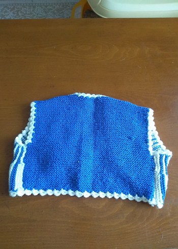 Kız Çocuk Mavi Nakışlı Triko Bolero - Görsel 2