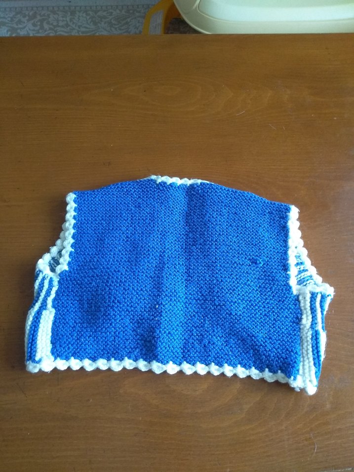 Kız Çocuk Mavi Nakışlı Triko Bolero - Görsel 2