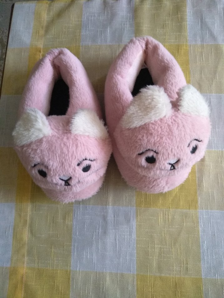 Kız Çocuk Pembe Peluş Ev Terliği - Görsel 3