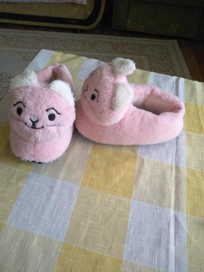 Kız Çocuk Pembe Peluş Ev Terliği - Görsel 2