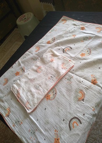 Nakışlı Pamuk Bebek Battaniyesi - Görsel 2