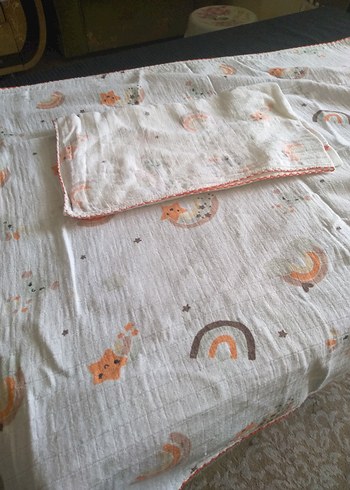 Nakışlı Pamuk Bebek Battaniyesi - Görsel 3