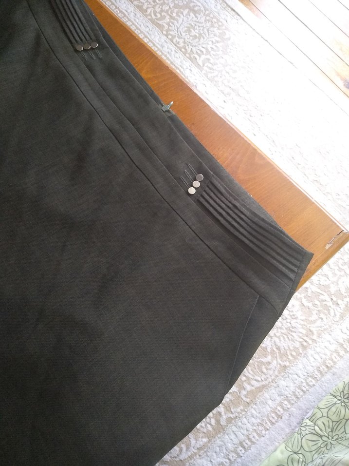 Haki.Midi Hamile Keten Etek - Görsel 3