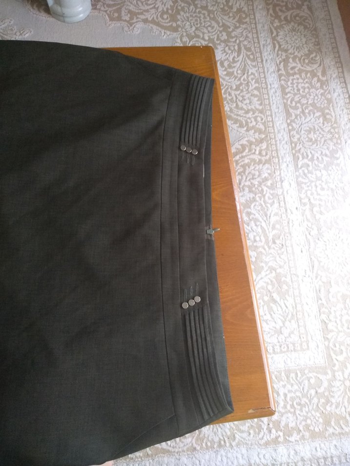 Haki.Midi Hamile Keten Etek - Görsel 2