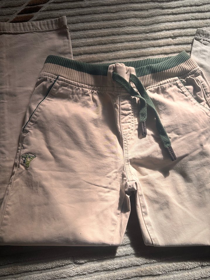 Bej Erkek Çocuk Kemerli Regular Fit Pantolon - Görsel 3