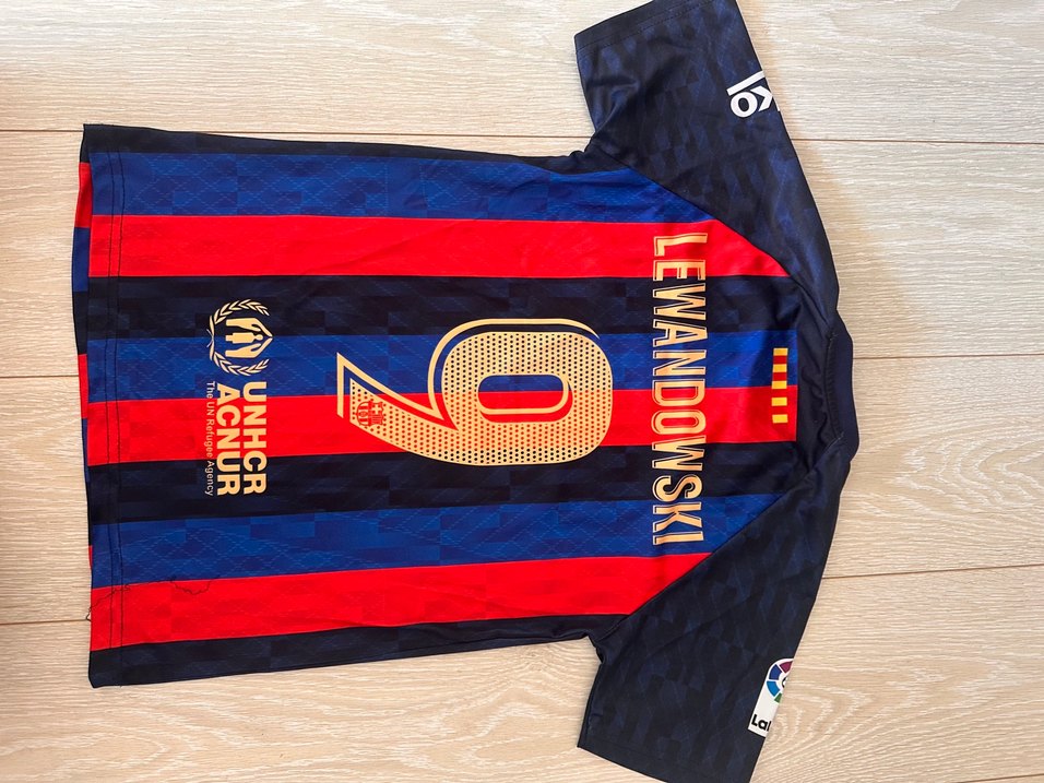 Erkek Lacivert Kırmızı Baskılı Spor FCB Forma - Görsel 2