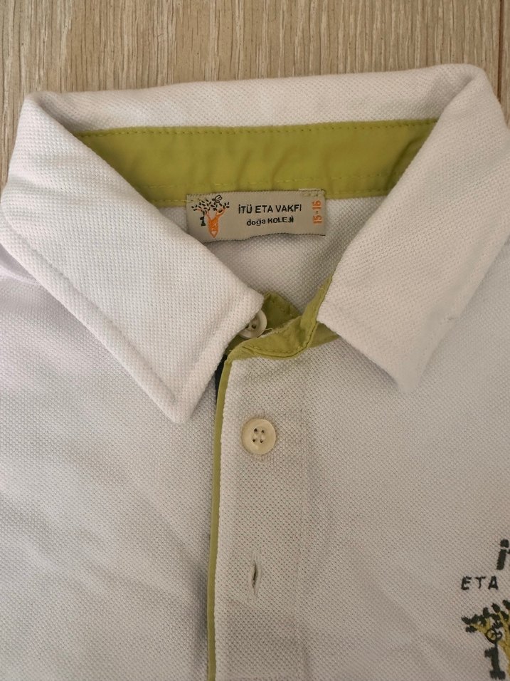 Doğa koleji Beyaz Uzun Kollu Polo Tişört - Görsel 2