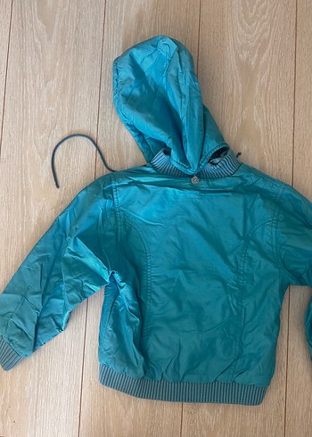 Turkuaz Kapüşonlu Fermuarlı Çocuk Ceketi ve pantolonu - Görsel 3