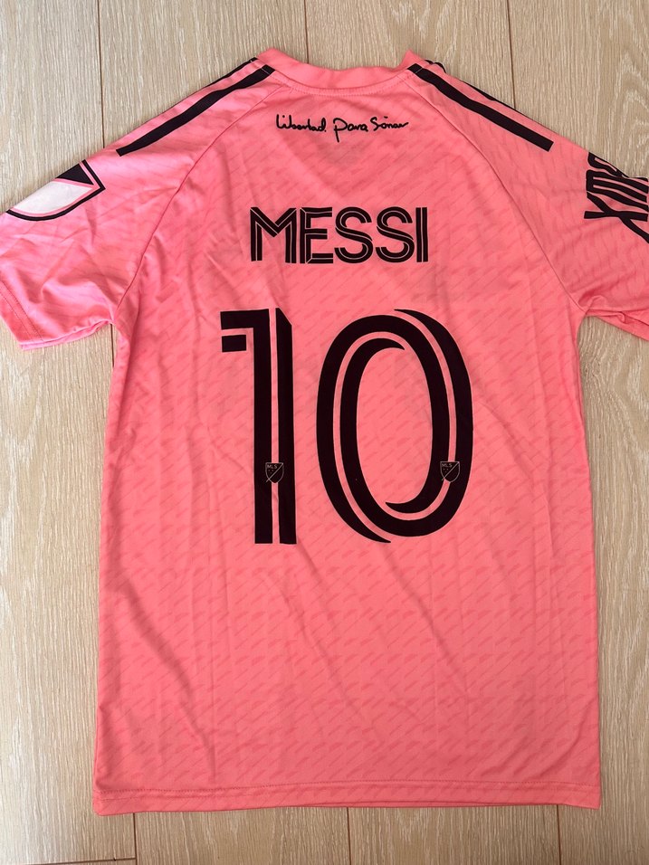 Erkek Pembe Kısa Kollu Spor forma messi - Görsel 3