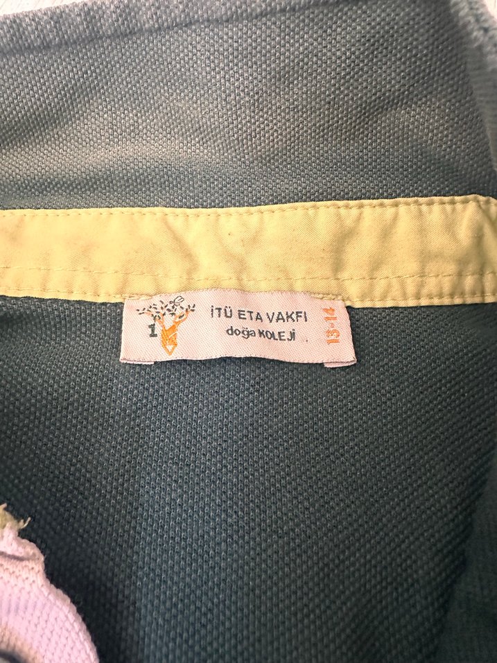 Doğa koleji 13-14 yaşErkek Uzun Kollu Yeşil Polo Tişört - Görsel 2