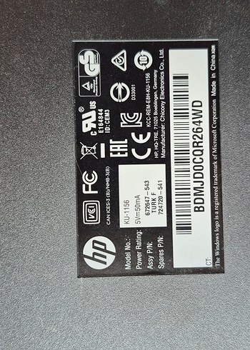 Kablolu HP Siyah F Klavye - Görsel 2