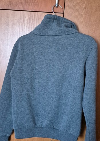 Gri Yüksek Boğazlı Kadın Sweatshirt - Görsel 2