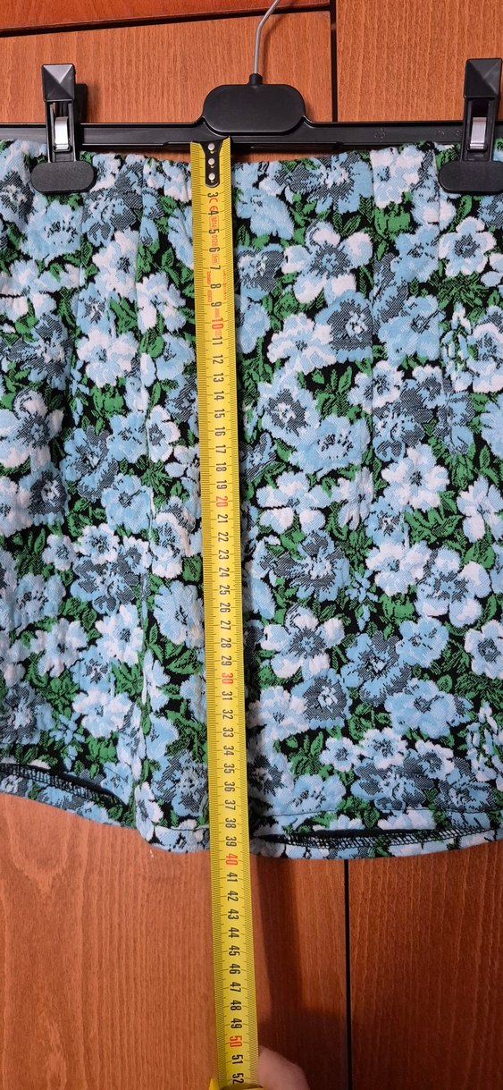 Yeşil Çiçekli Kısa Kollu Crop Bluz ve Mini Etek Takım - Görsel 3