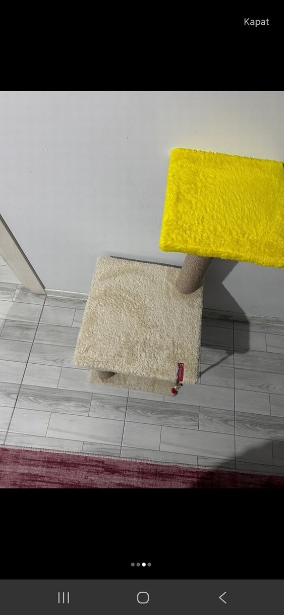 Beyaz ve Gri Kedi Tırmalama Tahtası - Görsel 2