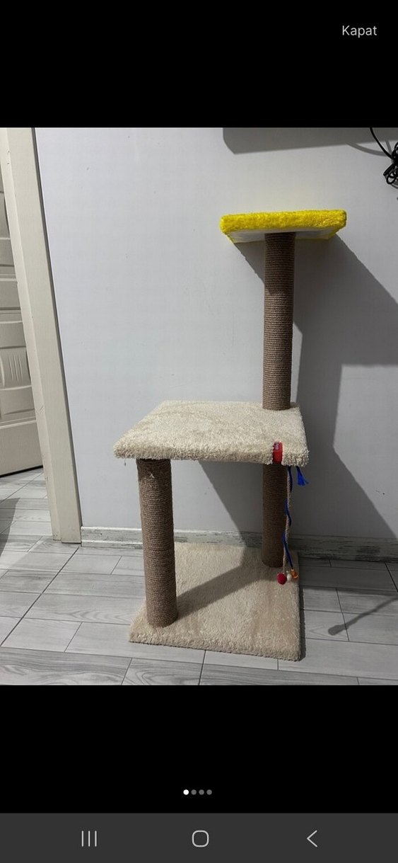 Beyaz ve Gri Kedi Tırmalama Tahtası - Görsel 4