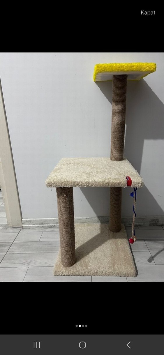 Beyaz ve Gri Kedi Tırmalama Tahtası - Görsel 3