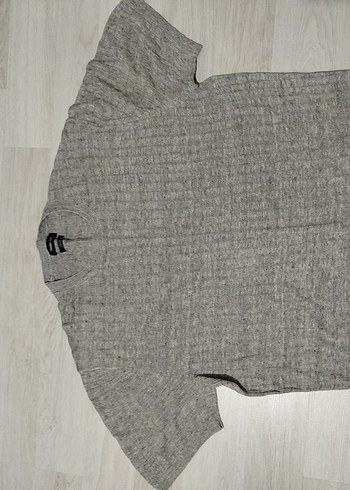 Gri Kısa Kollu Örgü Erkek Polo Tişört - Görsel 3