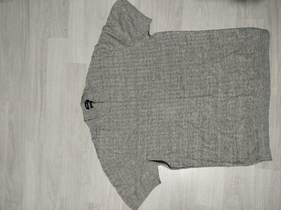 Gri Kısa Kollu Örgü Erkek Polo Tişört - Görsel 3