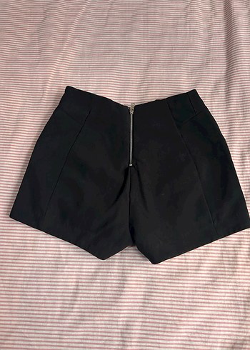 Siyah Mini Fermuarlı sort - Görsel 2