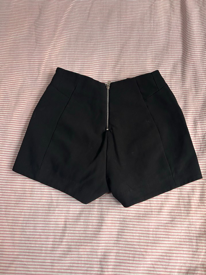 Siyah Mini Fermuarlı sort - Görsel 2