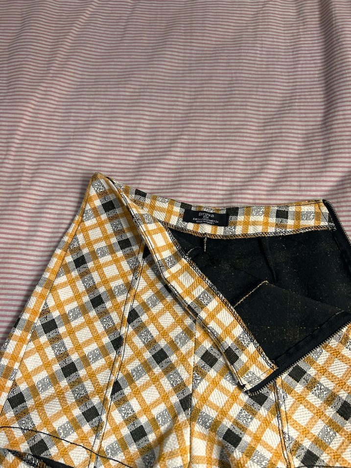 Sarı Ekose Mini Şort - Görsel 2