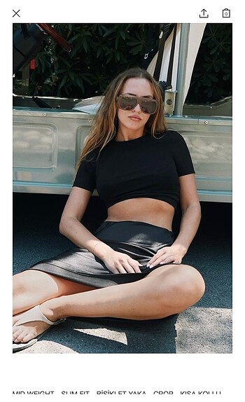 Zara streç crop t-shirt