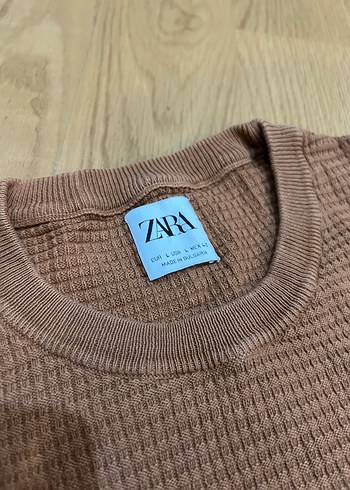 Zara Erkek Kahverengi Triko Tişört - Görsel 5
